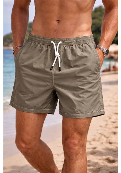 Barba Napoli costume da bagno corto verde con coulisse bianca logo BARBA | Costume | 00017 536160045 45